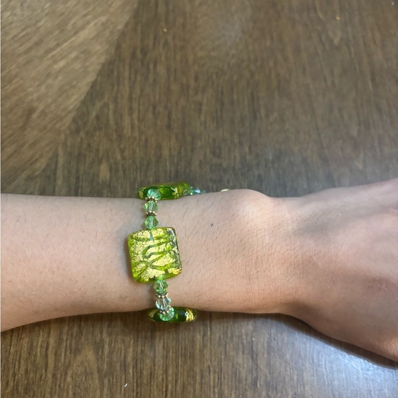 Vintage glass and beaded bracelet - Picture 4 of 5